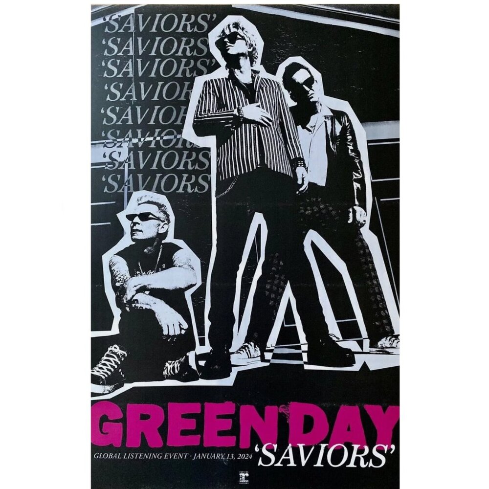 Green Day Saviors Listening Party Poster 11x17 Promo 2024‎